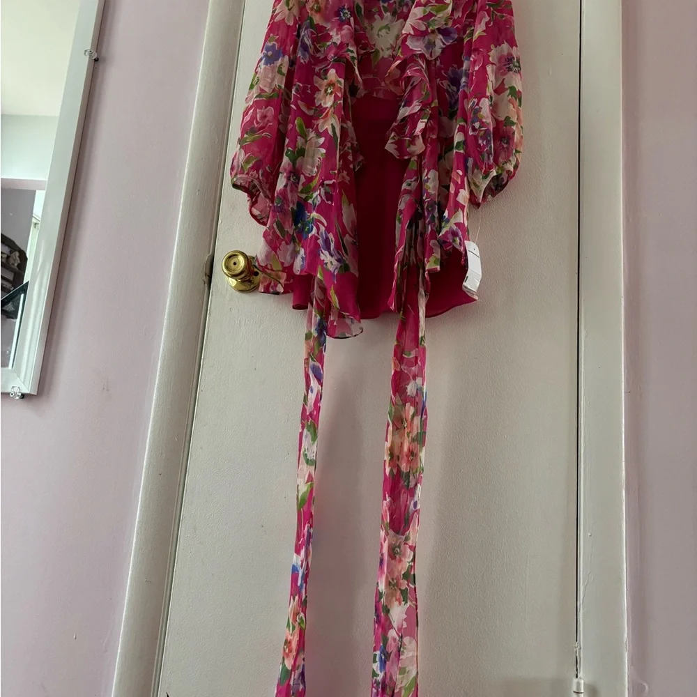 Ralph Lauren Pink Floral Blouse - Picture 4 of 5